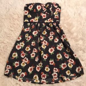 American Eagle strapless floral dress